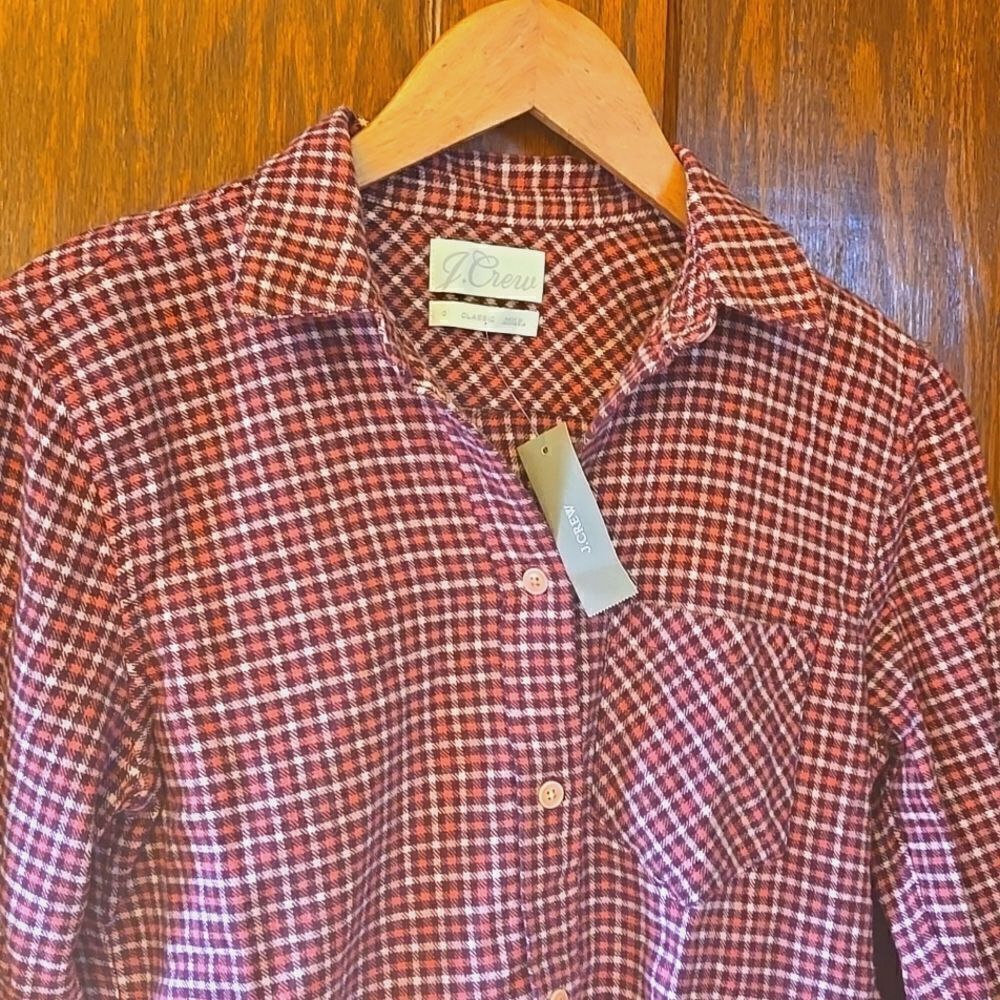 NWT J CREW Flannel Plaid Shirt - Picture 9 of 9